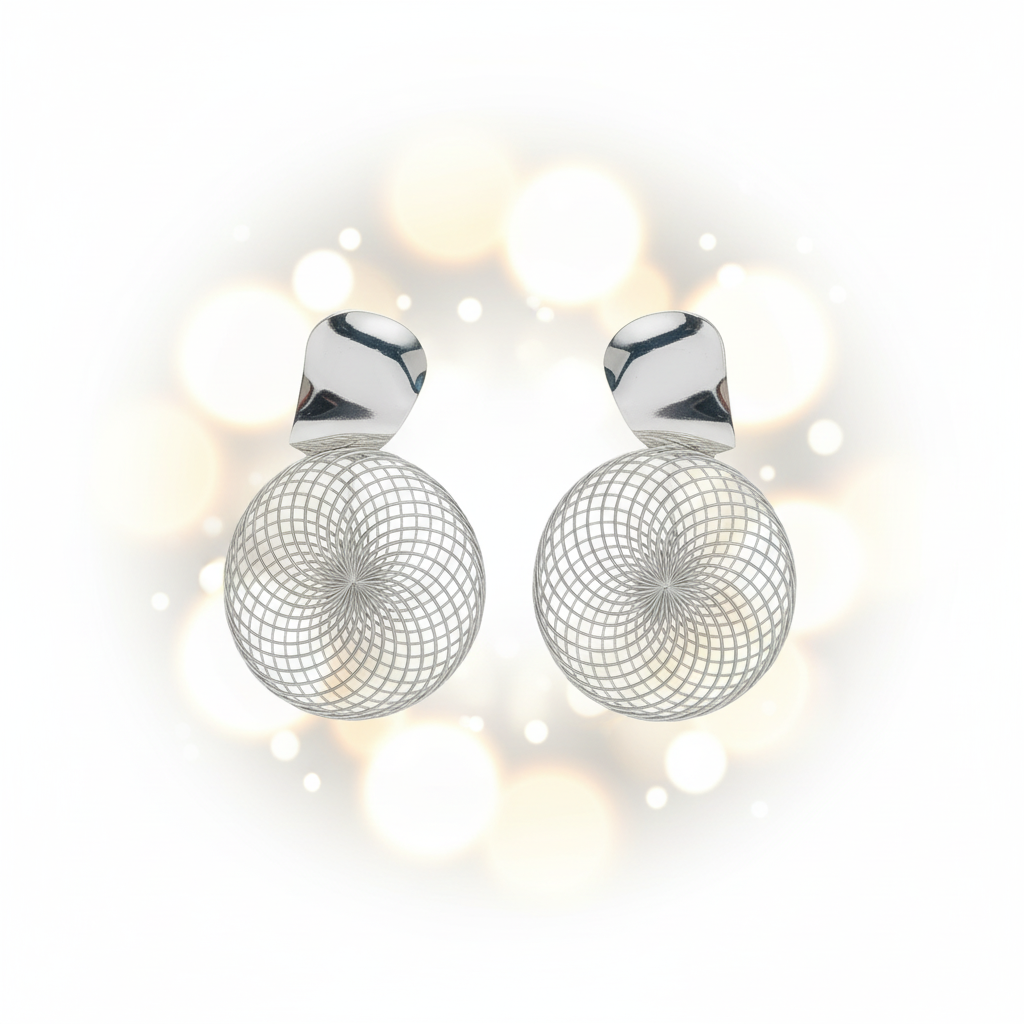 Radiant Wire-Mesh Statement Earrings