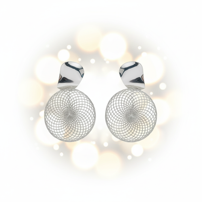 Radiant Wire-Mesh Statement Earrings