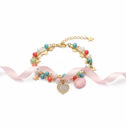 Vibrant Starry Heart Bracelet