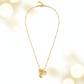 Golden Floral Pendant Necklace(ANTI TARNISH)