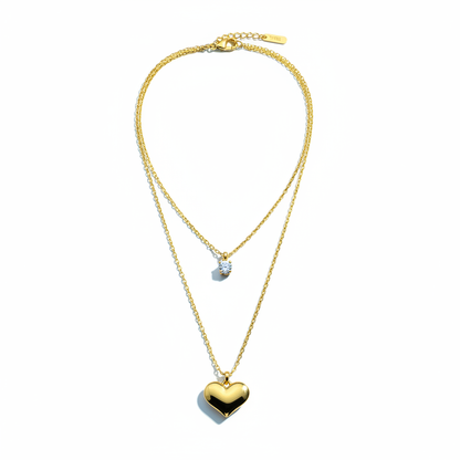 Sweet Heart Layered Necklace(ANTI TARNISH)