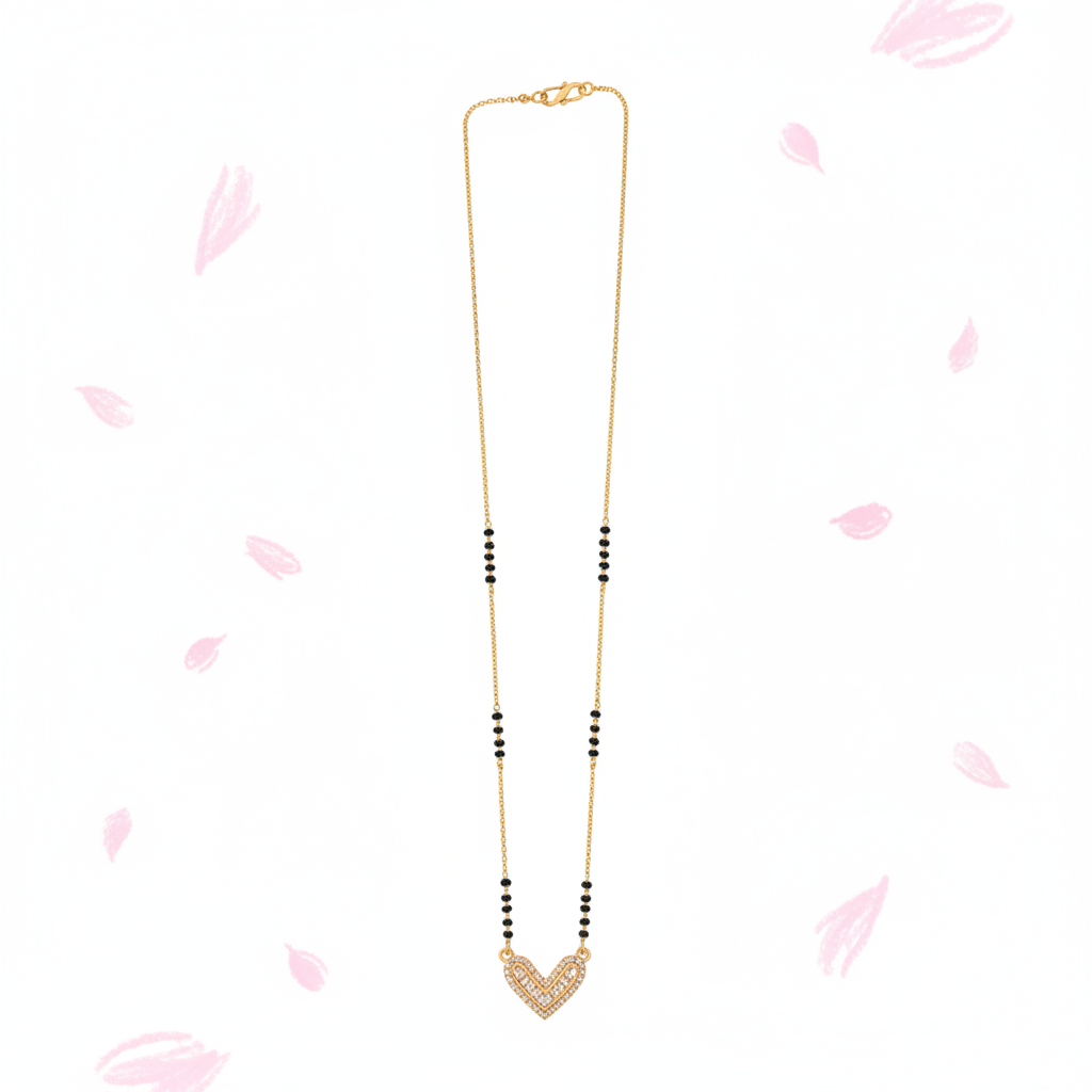 V-Shaped Crystal Mangalsutra(ANTI TARNISH)