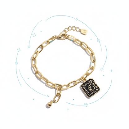 Signature Number-Charm Link Bracelet