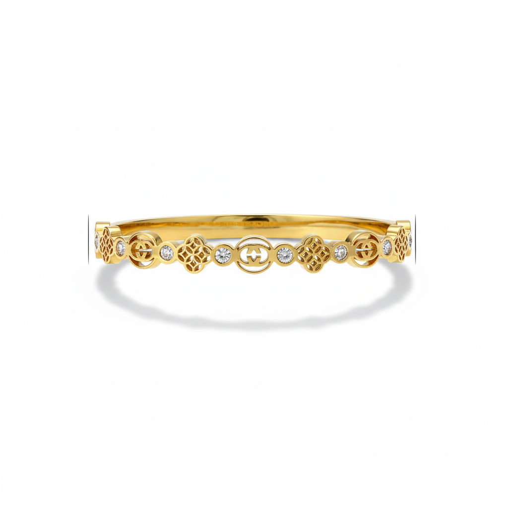 Ornate Crystal Statement Bracelet(ANTI TARNISH)