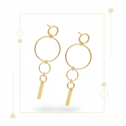 Geometric Link Drop Earrings(ANTI TARNISH)