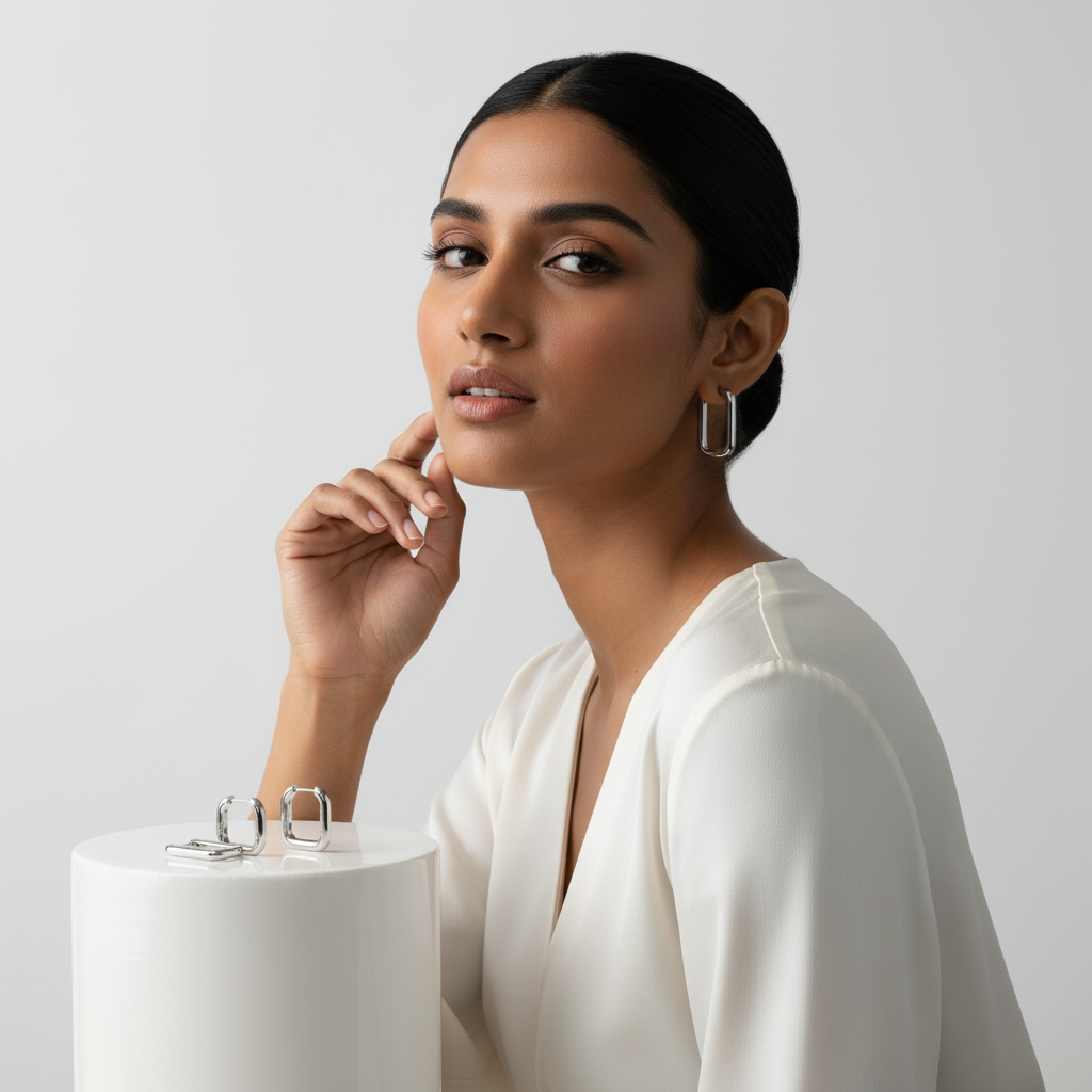 Sleek Rectangular Hoop Earrings