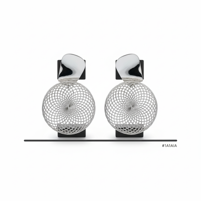 Radiant Wire-Mesh Statement Earrings