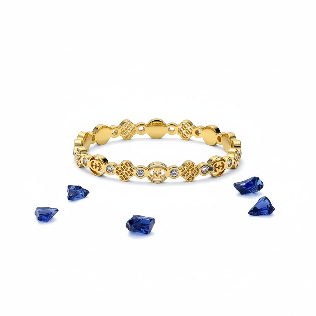 Ornate Crystal Statement Bracelet(ANTI TARNISH)