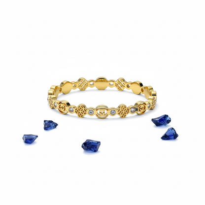 Ornate Crystal Statement Bracelet(ANTI TARNISH)