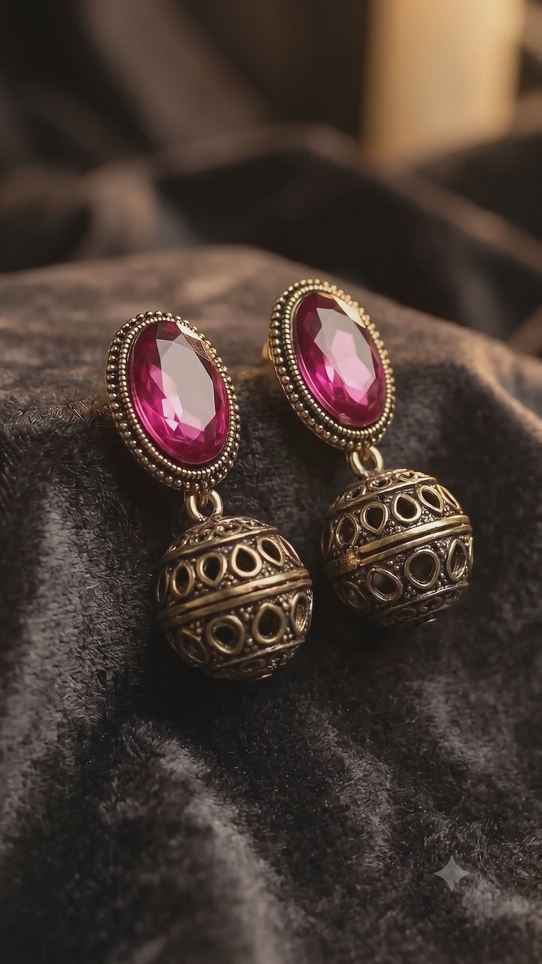 Royal Ruby Jhumki Earrings