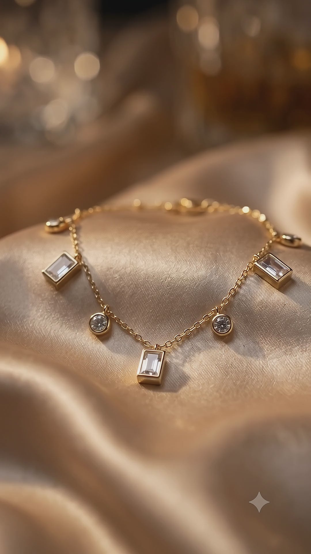 Crystal Charm Anti-Tarnish Anklet