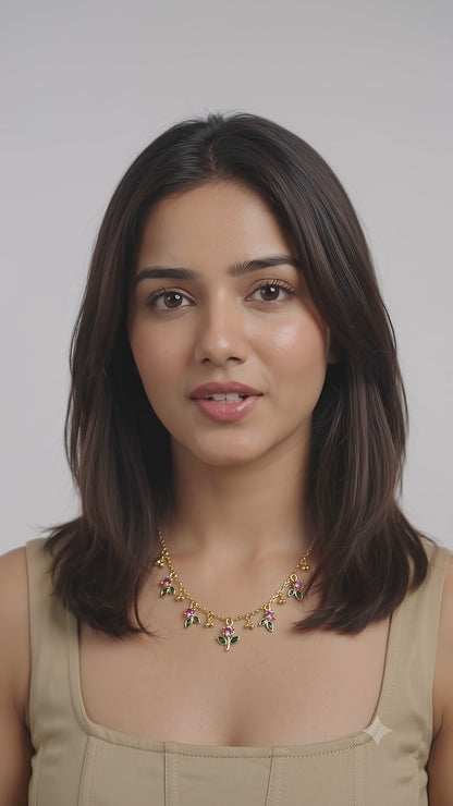 Nianly Jewels Bloom Charm Gold-Tone Necklace