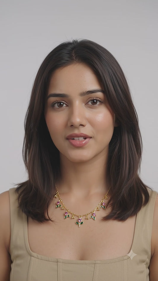 Nianly Jewels Bloom Charm Gold-Tone Necklace