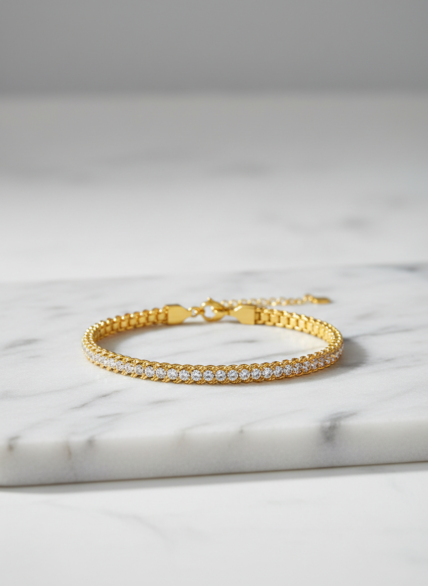 Radiant Crystal Tennis Bracelet(ANTI TARNISH)